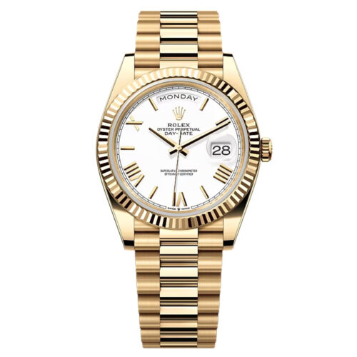 Rolex Day-Date 40 | REF. 228238 | White Dial | Box & Papers | 18k Yellow Gold
