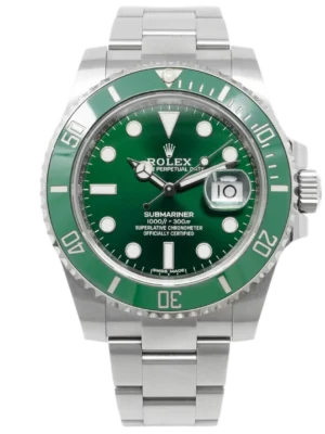Rolex Submariner Date "Hulk" 40 Oyster Perpetual Oystersteel green dial Oyster band Reference 116610LV