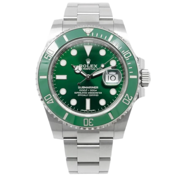 Rolex Submariner Date "Hulk" 40 Oyster Perpetual Oystersteel green dial Oyster band Reference 116610LV