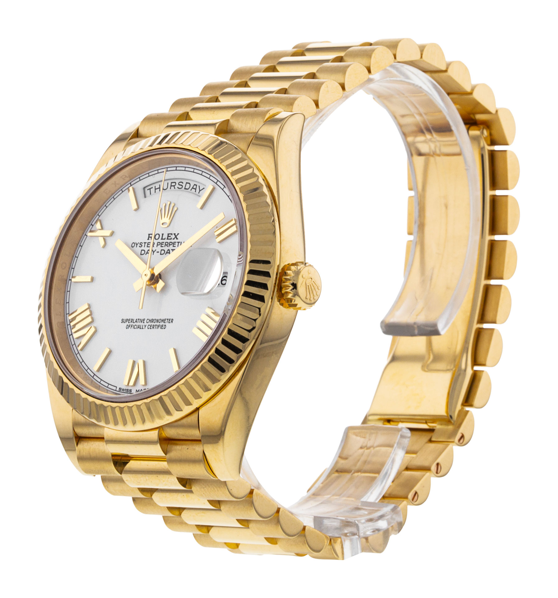 Rolex Day-Date 40 | REF. 228238 | White Dial | Box & Papers | 18k Yellow Gold