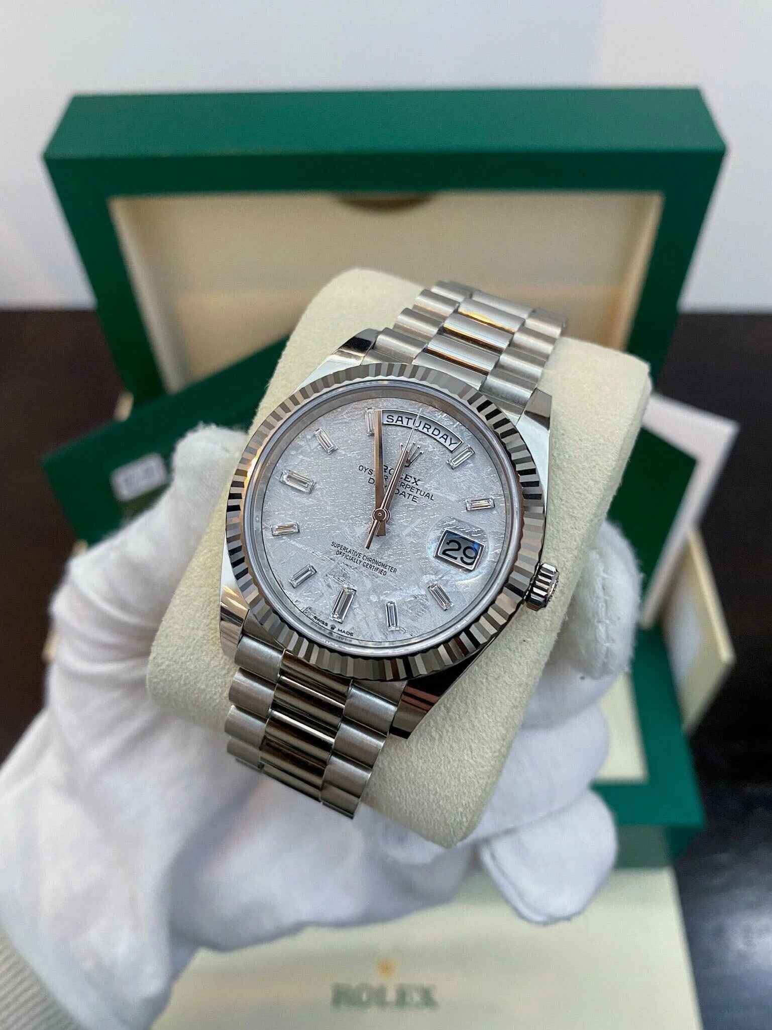 Rolex Day-Date 40 Meteorite Baguette Dial