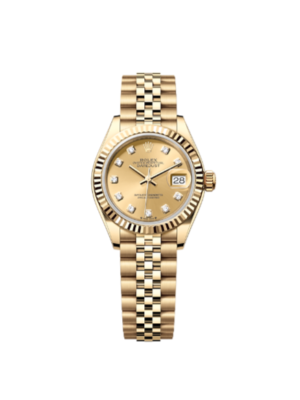 Rolex Lady Datejust 28 Yellow Gold Diamond Dial Jubilee Steel