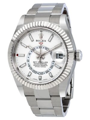 Rolex Sky Dweller Ivory Dial 18K White Gold Oyster Bracelet