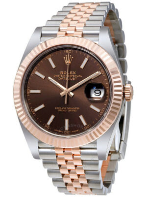 Rolex Datejust 41mm Chocolate Dial Steel Everose Gold Jubilee