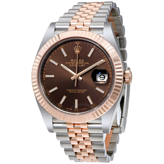 Rolex Datejust 41mm Chocolate Dial Steel Everose Gold Jubilee