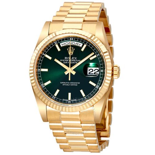 Rolex Day-Date Yellow Gold Green Dial