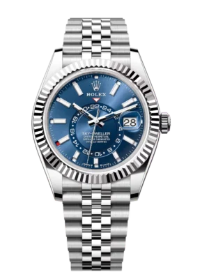 Rolex Sky-Dweller 42 Oyster Perpetual Oystersteel and white gold bright blue dial Jubilee band Reference 326934BLSO