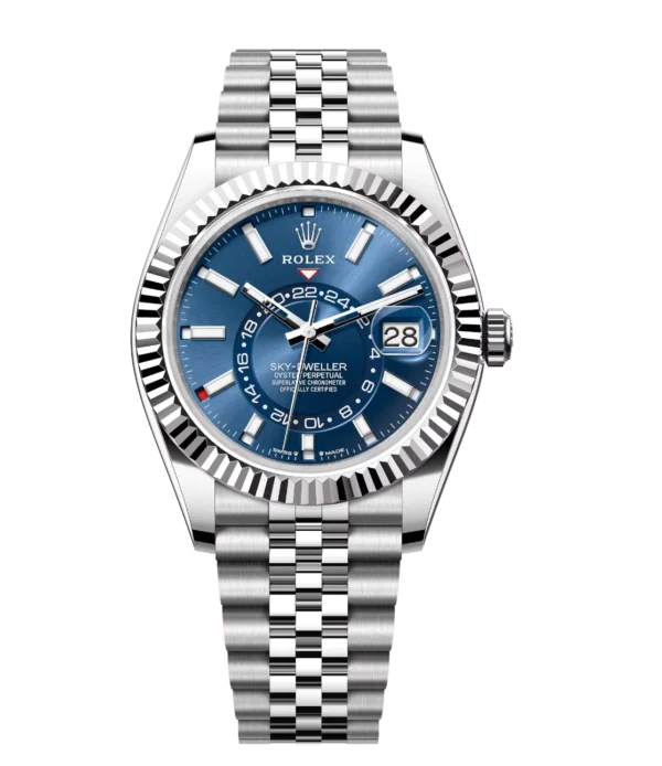 Rolex Sky-Dweller 42 Oyster Perpetual Oystersteel and white gold bright blue dial Jubilee band Reference 326934BLSO