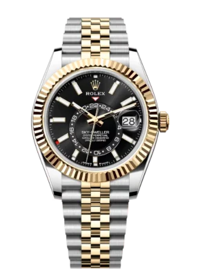 Rolex Sky-Dweller 42 Oyster Perpetual Oystersteel and yellow gold bright black dial Jubilee band Reference 336933