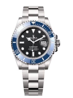 Rolex Submariner "Smurf" 18 ct white gold Cerachrom bezel insert in black ceramic black dial Oyster band Reference 126619LB