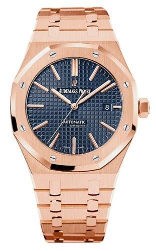 Audermas Piguet Royal Oak Rose Gold Blue Dial