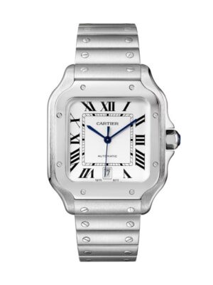 CARTIER Santos Medium 35mm Silvered Opaline Dial Date
