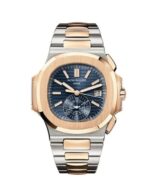 Patek Philippe Nautilus 5980/1AR-001 Chronograph Stainless Steel Rose Gold Blue Dial
