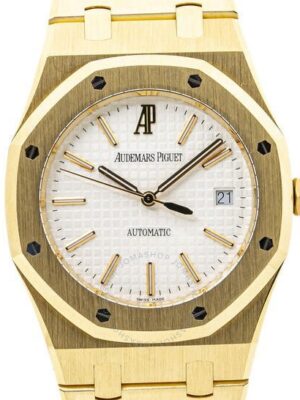 Audermas Piguet Royal Oak Yellow Gold White Dial