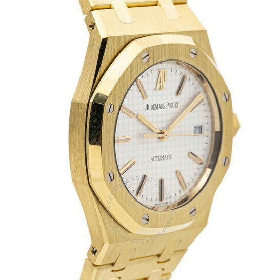 Audermas Piguet Royal Oak Yellow Gold White Dial