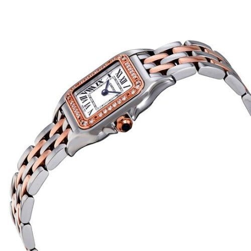 Panthere de Cartier Silver Dial Steel and 18kt Rose Gold Small Ladies
