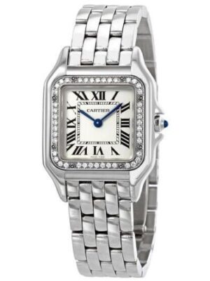 Cartier Panthere Meduim Diamond Silver Dial Ladies