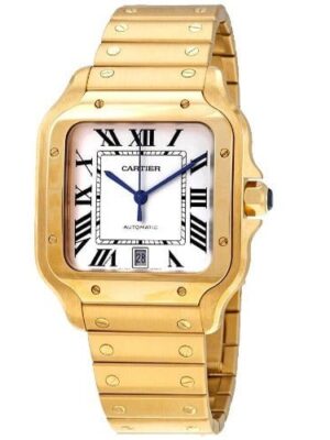 Cartier Santos Gold Date 35mm