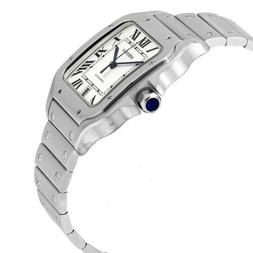 CARTIER Santos Medium 35mm Silvered Opaline Dial Date - Code: M122