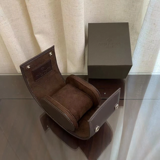New PATEK Watch Travel Case Brown Leather