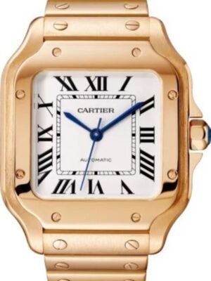 Santos De Cartier White Dial Rose Gold 35mm