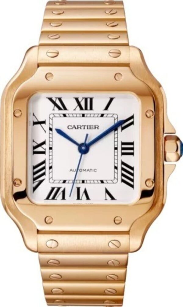 Santos De Cartier White Dial Rose Gold 35mm