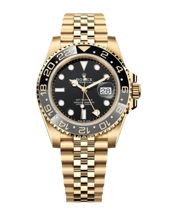 Rolex GMT-Master II 40 Oyster Perpetual 18 ct yellow gold black dial Jubilee band Reference 126718GRNR