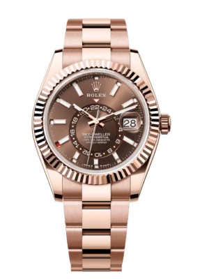 Rolex Sky-Dweller 42 Oyster Perpetual 18 ct Everose gold chocolate dial Oyster band Reference 336935