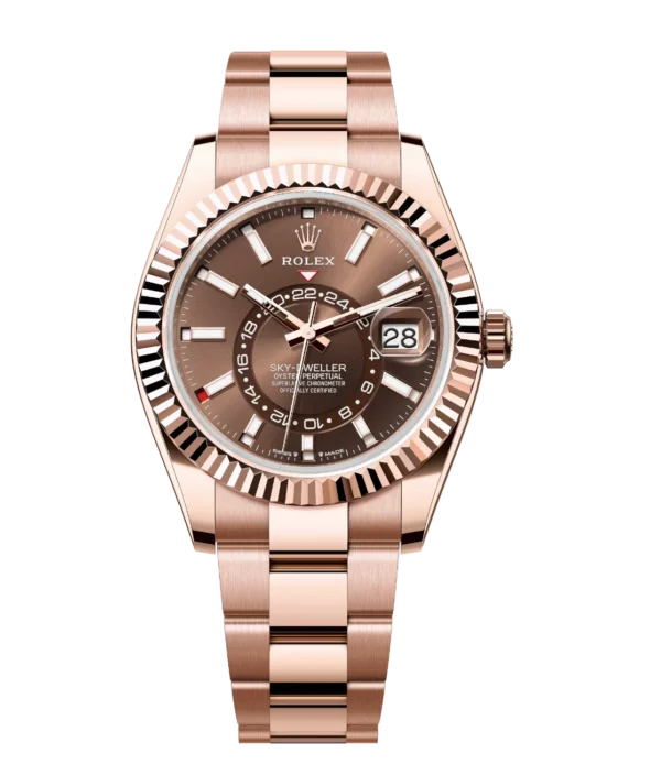 Rolex Sky-Dweller 42 Oyster Perpetual 18 ct Everose gold chocolate dial Oyster band Reference 336935