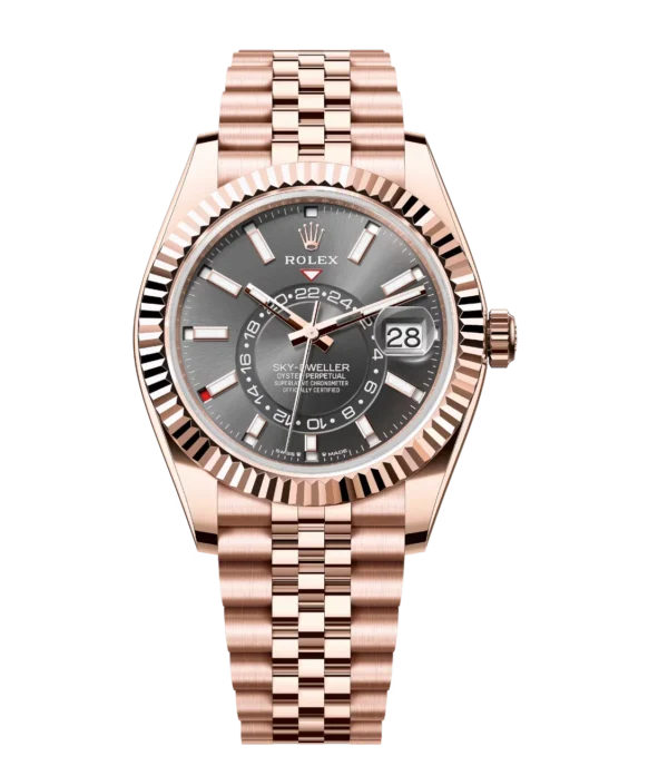Rolex Sky-Dweller 42 Oyster Perpetual 18 ct Everose gold slate dial Jubilee band Reference 336935