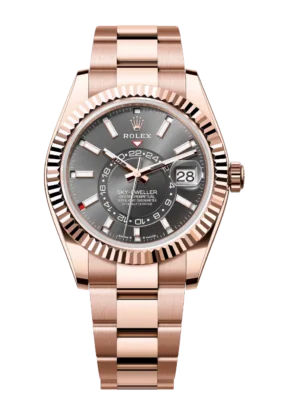 Rolex Sky-Dweller 42 Oyster Perpetual 18 ct Everose gold slate dial Oyster band Reference 336935