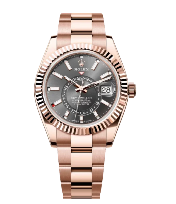 Rolex Sky-Dweller 42 Oyster Perpetual 18 ct Everose gold slate dial Oyster band Reference 336935
