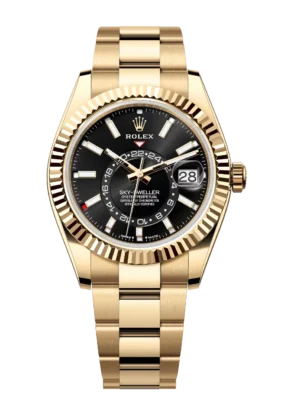Rolex Sky-Dweller 42 Oyster Perpetual 18 ct yellow gold bright black dial Oyster band Reference 336938