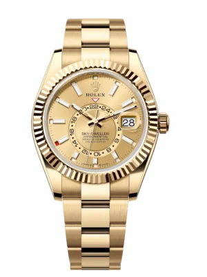Rolex Sky-Dweller 42 Oyster Perpetual 18 ct yellow gold champagne-colour dial Oyster band Reference 336938