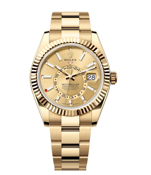 Rolex Sky-Dweller 42 Oyster Perpetual 18 ct yellow gold champagne-colour dial Oyster band Reference 336938