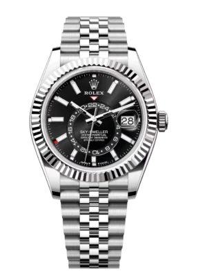 Rolex Sky-Dweller 42 Oyster Perpetual Oystersteel and white gold bright black dial Jubilee band Reference 336934