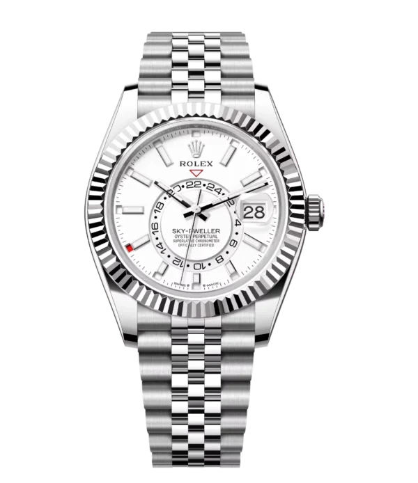 Rolex Sky-Dweller 42 Oyster Perpetual Oystersteel and white gold intense white dial Jubilee band Reference 336934