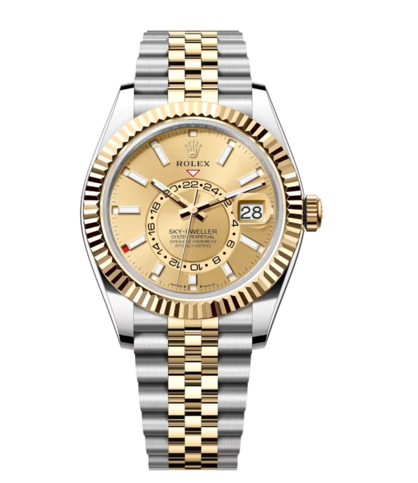 Rolex Sky-Dweller 42 Oyster Perpetual Oystersteel and yellow gold champagne-colour dial Jubilee band Reference 336933