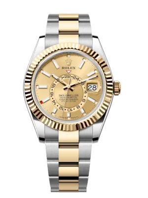 Rolex Sky-Dweller 42 Oyster Perpetual Oystersteel and yellow gold champagne-colour dial Oyster band Reference 336933