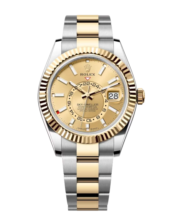Rolex Sky-Dweller 42 Oyster Perpetual Oystersteel and yellow gold champagne-colour dial Oyster band Reference 336933