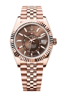 Rolex Sky-Dweller 42 Oyster Perpetual 18 ct Everose gold chocolate dial Jubilee band Reference 336935