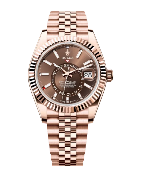 Rolex Sky-Dweller 42 Oyster Perpetual 18 ct Everose gold chocolate dial Jubilee band Reference 336935