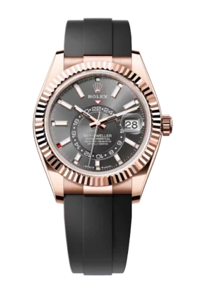 Rolex Sky-Dweller 42 Oyster Perpetual 18 ct Everose gold slate dial Oysterflex band Reference 336235