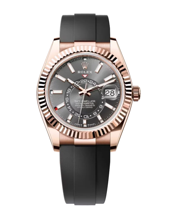 Rolex Sky-Dweller 42 Oyster Perpetual 18 ct Everose gold slate dial Oysterflex band Reference 336235