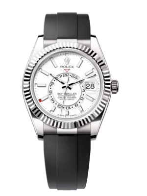 Rolex Sky-Dweller 42 Oyster Perpetual 18 ct white gold intense white dial Oysterflex band Reference 336239