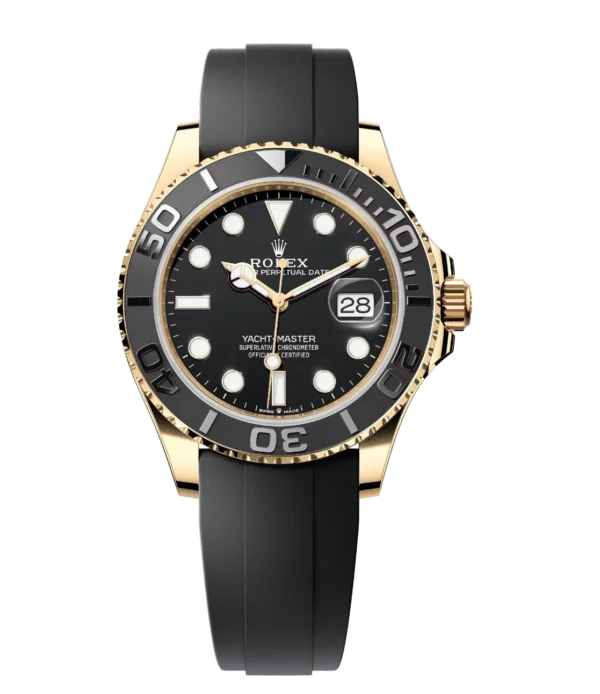 Rolex Yacht-Master 42 Oyster Perpetual 18 ct yellow gold black dial Oysterflex band Reference 226658