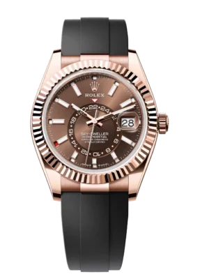 Rolex Sky-Dweller 42 Oyster Perpetual 18 ct Everose gold chocolate dial Oysterflex band Reference 336235