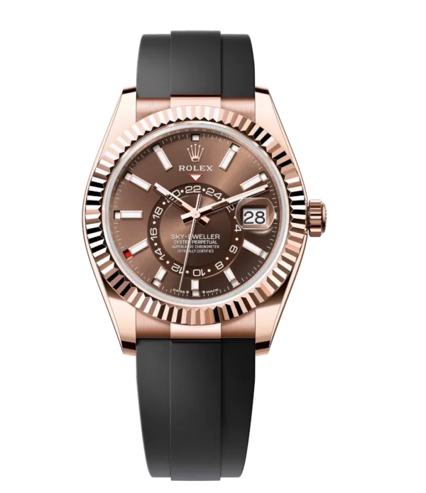 Rolex Sky-Dweller 42 Oyster Perpetual 18 ct Everose gold chocolate dial Oysterflex band Reference 336235