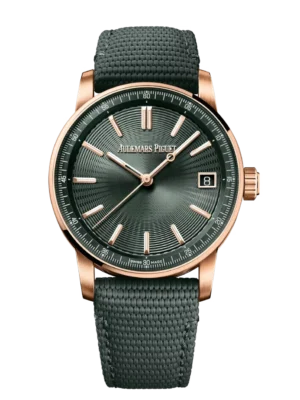 Audemars Piguet Code 11.59 Selfwinding 18-carat pink gold and Green dial Green rubber-coated strap Ref. 15210OR.OO.A056KB.01