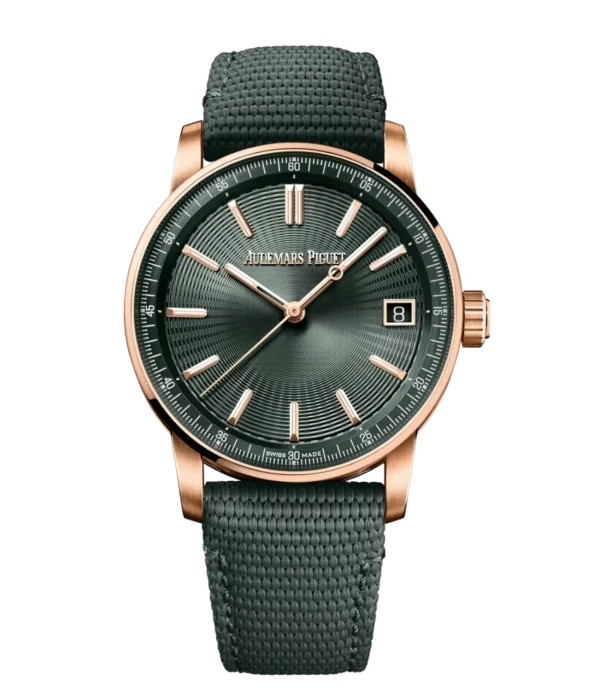Audemars Piguet Code 11.59 Selfwinding 18-carat pink gold and Green dial Green rubber-coated strap Ref. 15210OR.OO.A056KB.01